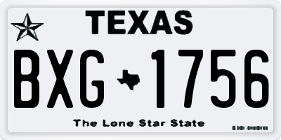 TX license plate BXG1756