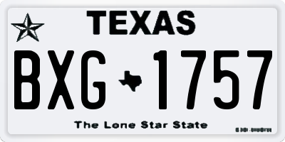 TX license plate BXG1757