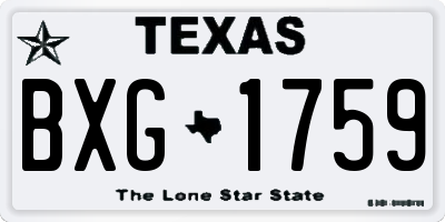 TX license plate BXG1759