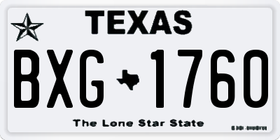 TX license plate BXG1760