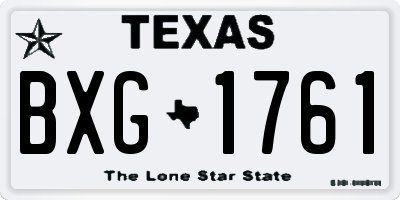 TX license plate BXG1761