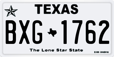 TX license plate BXG1762