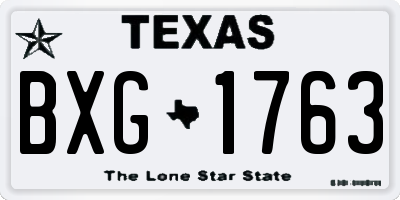 TX license plate BXG1763