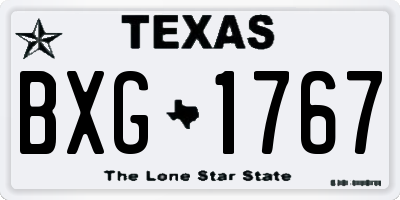TX license plate BXG1767