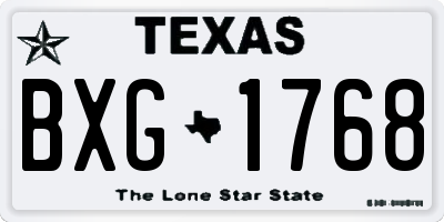 TX license plate BXG1768