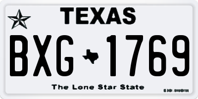TX license plate BXG1769