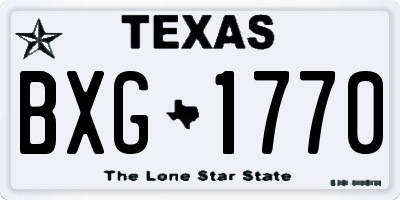 TX license plate BXG1770