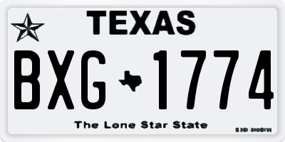 TX license plate BXG1774