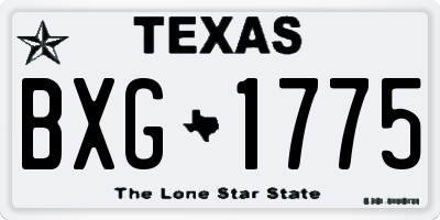 TX license plate BXG1775