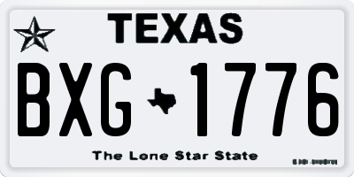 TX license plate BXG1776