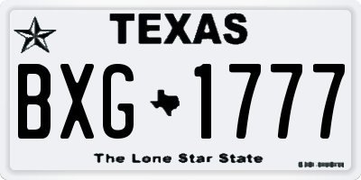 TX license plate BXG1777