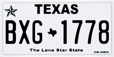 TX license plate BXG1778