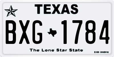 TX license plate BXG1784