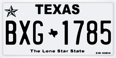 TX license plate BXG1785
