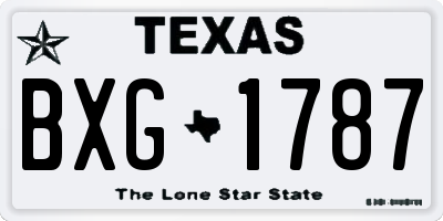 TX license plate BXG1787