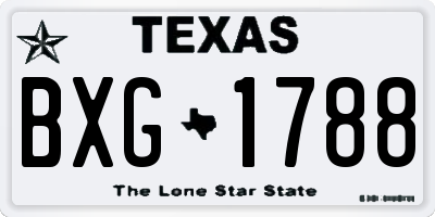 TX license plate BXG1788