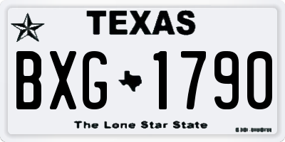 TX license plate BXG1790