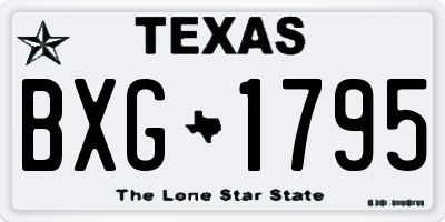 TX license plate BXG1795