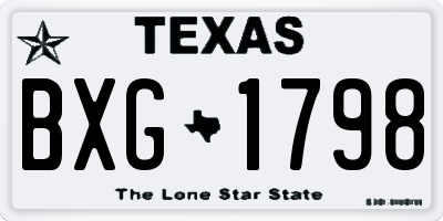 TX license plate BXG1798