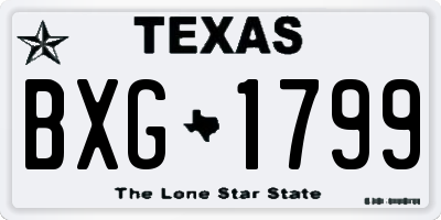 TX license plate BXG1799