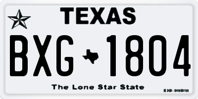 TX license plate BXG1804