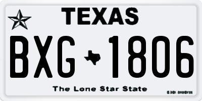 TX license plate BXG1806