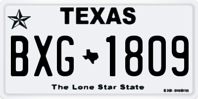 TX license plate BXG1809