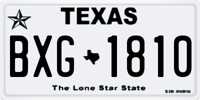 TX license plate BXG1810