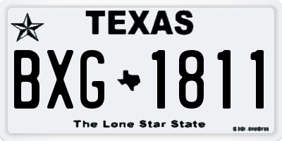TX license plate BXG1811