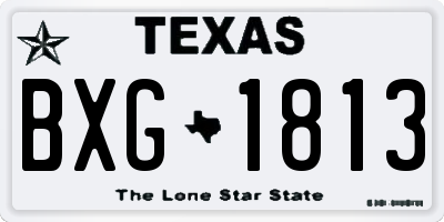 TX license plate BXG1813