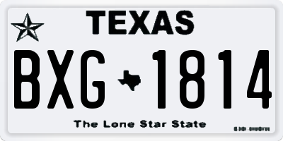 TX license plate BXG1814