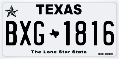 TX license plate BXG1816