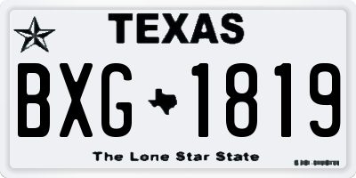 TX license plate BXG1819