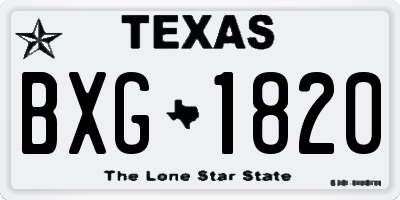 TX license plate BXG1820