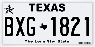 TX license plate BXG1821