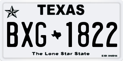 TX license plate BXG1822