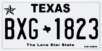 TX license plate BXG1823