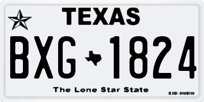 TX license plate BXG1824