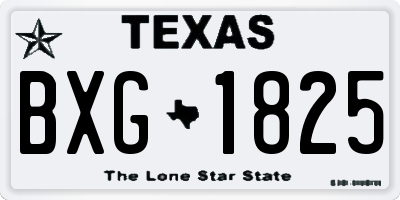 TX license plate BXG1825