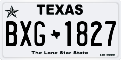 TX license plate BXG1827