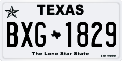 TX license plate BXG1829