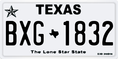 TX license plate BXG1832