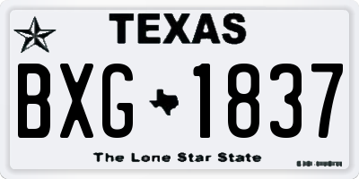 TX license plate BXG1837