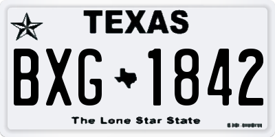 TX license plate BXG1842