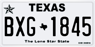 TX license plate BXG1845