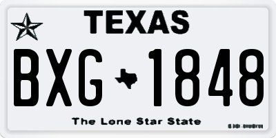 TX license plate BXG1848