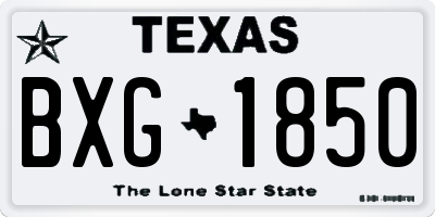 TX license plate BXG1850
