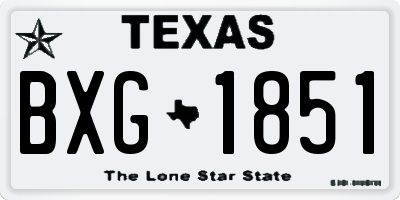 TX license plate BXG1851
