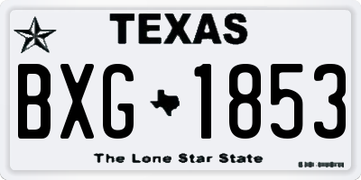 TX license plate BXG1853