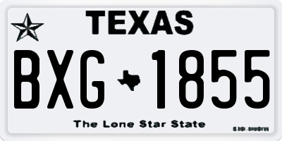 TX license plate BXG1855